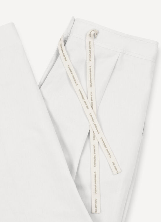 COLMAR pantaloni donna lino cotone pinces vita con elastico 0699 1ZA KAPAMA 01 BIANCO estate 2025