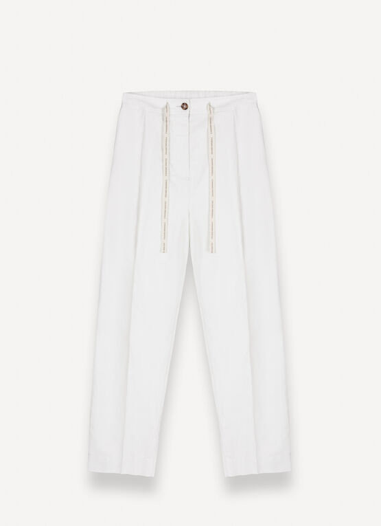 COLMAR pantaloni donna lino cotone pinces vita con elastico 0699 1ZA KAPAMA 01 BIANCO estate 2025