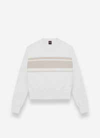Thumbnail for COLMAR maglione donna cotone girocollo colorblock 4389 5ZH GIFT 01 BIANCO estate 2025