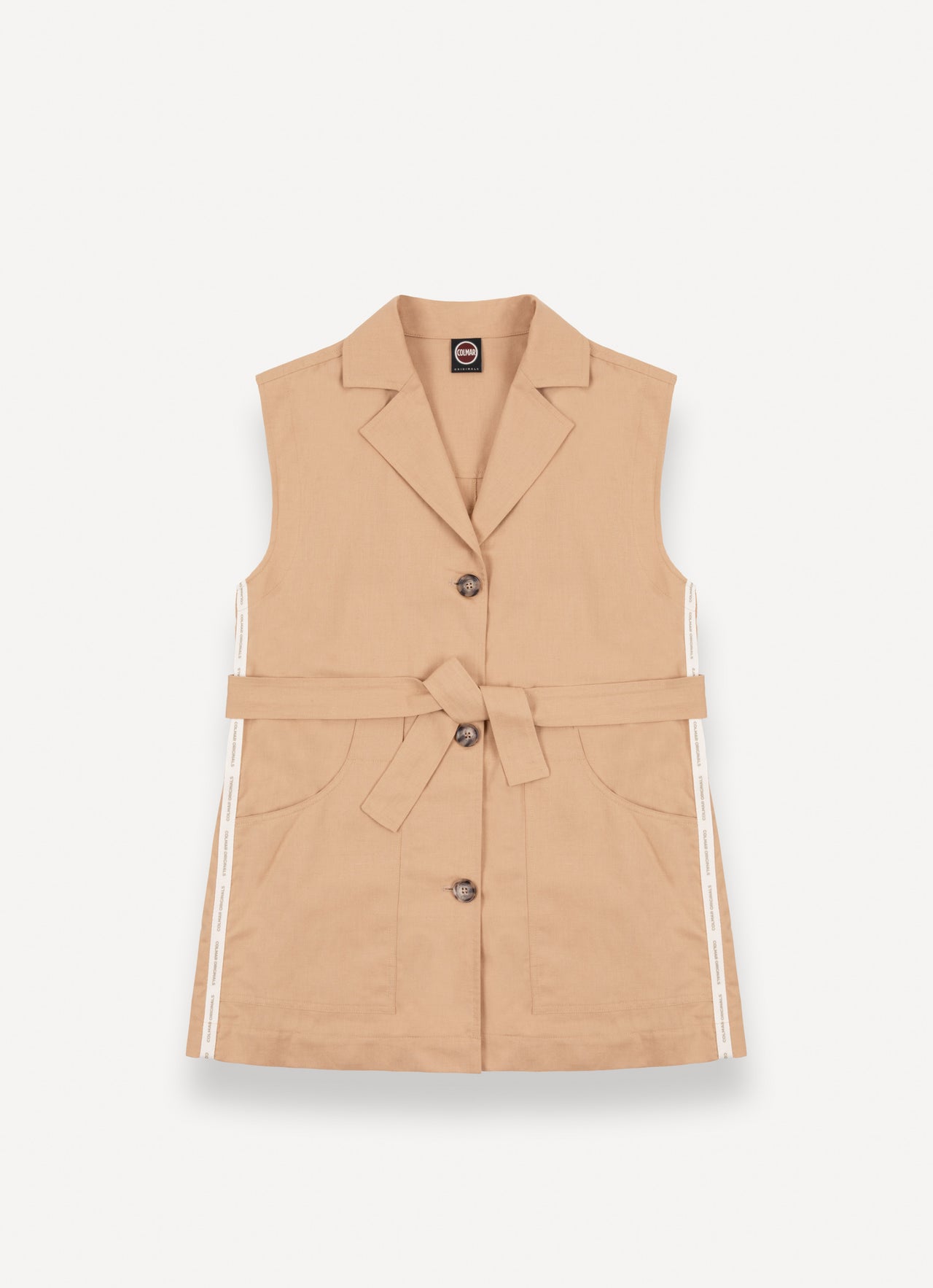 COLMAR gilet donna giacca smanicata lino cotone 8426 1ZA KAPAMA 699 CAMMELLO estate 2025