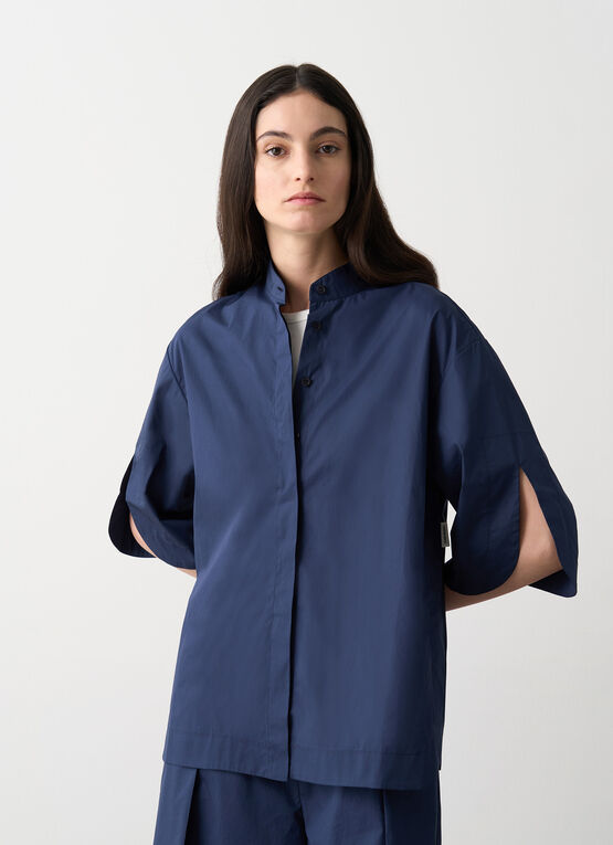 COLMAR camicia donna cotone collo coreana over 8428 4ZA PAMUK 68 BLU estate 2025