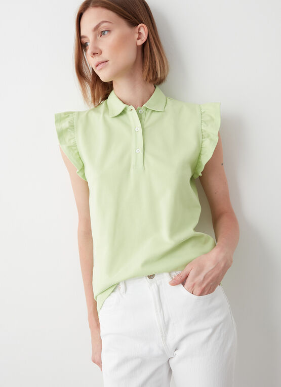 COLMAR polo donna cotone manica corta 8744 4SH MONDAY 701 VERDE LIME estate 2025