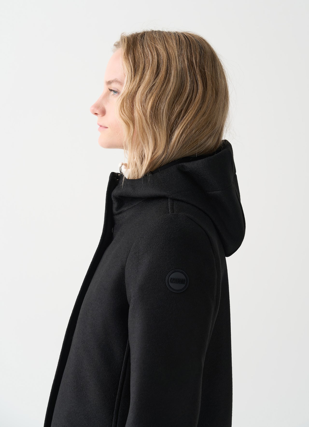 COLMAR giubbotto cappotto donna panno lana cappuccio 2048R 5ZO TASTEFUL 99 NERO inverno 2025