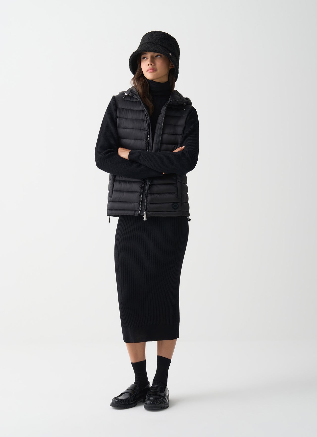 COLMAR giubbotto donna piumino cappuccio 2095 6ZP SMOKY 99 NERO inverno 2025