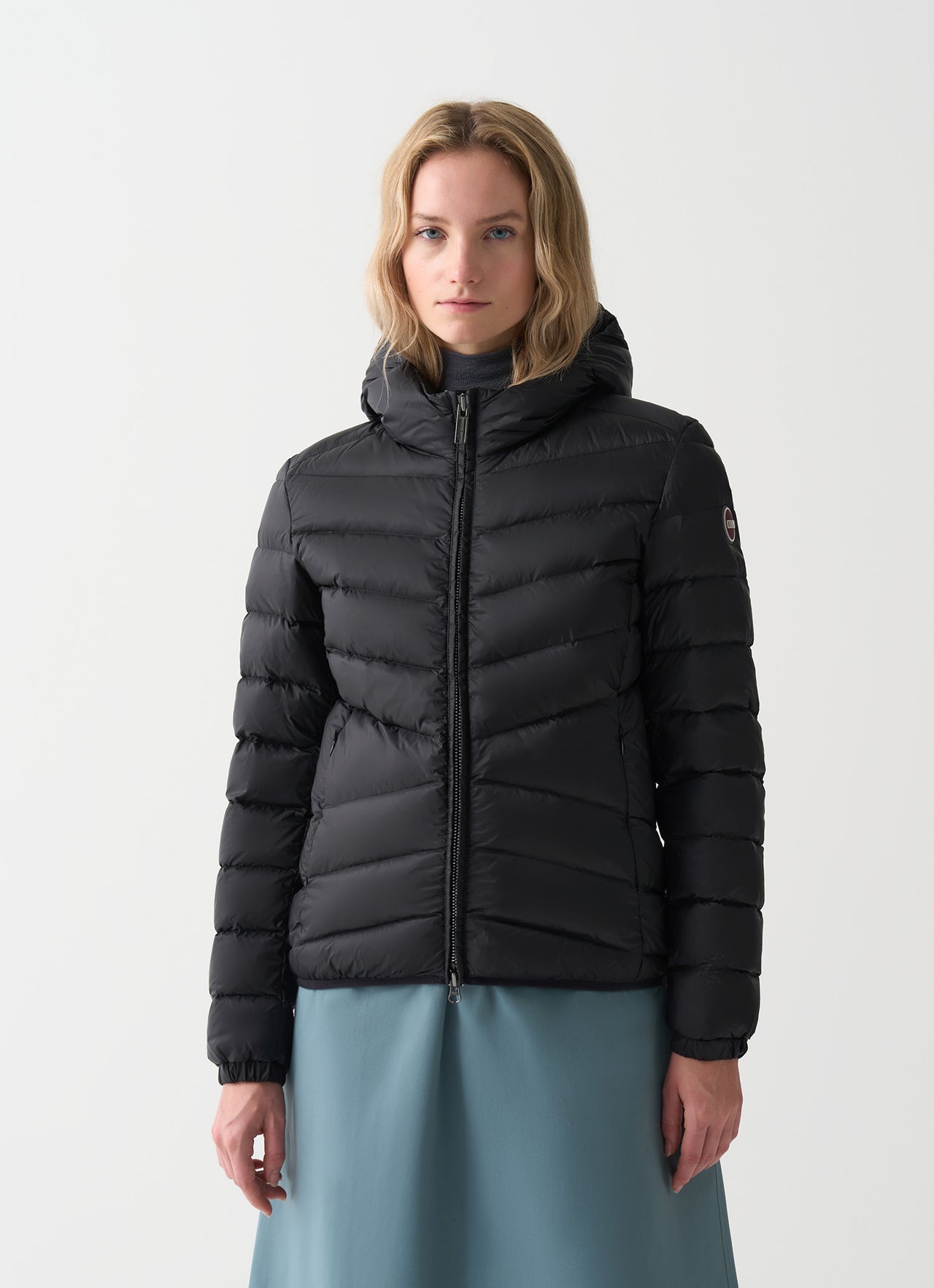 COLMAR giubbotto donna piumino cappuccio 2219 2YO DELUXE 99 NERO inverno 2025