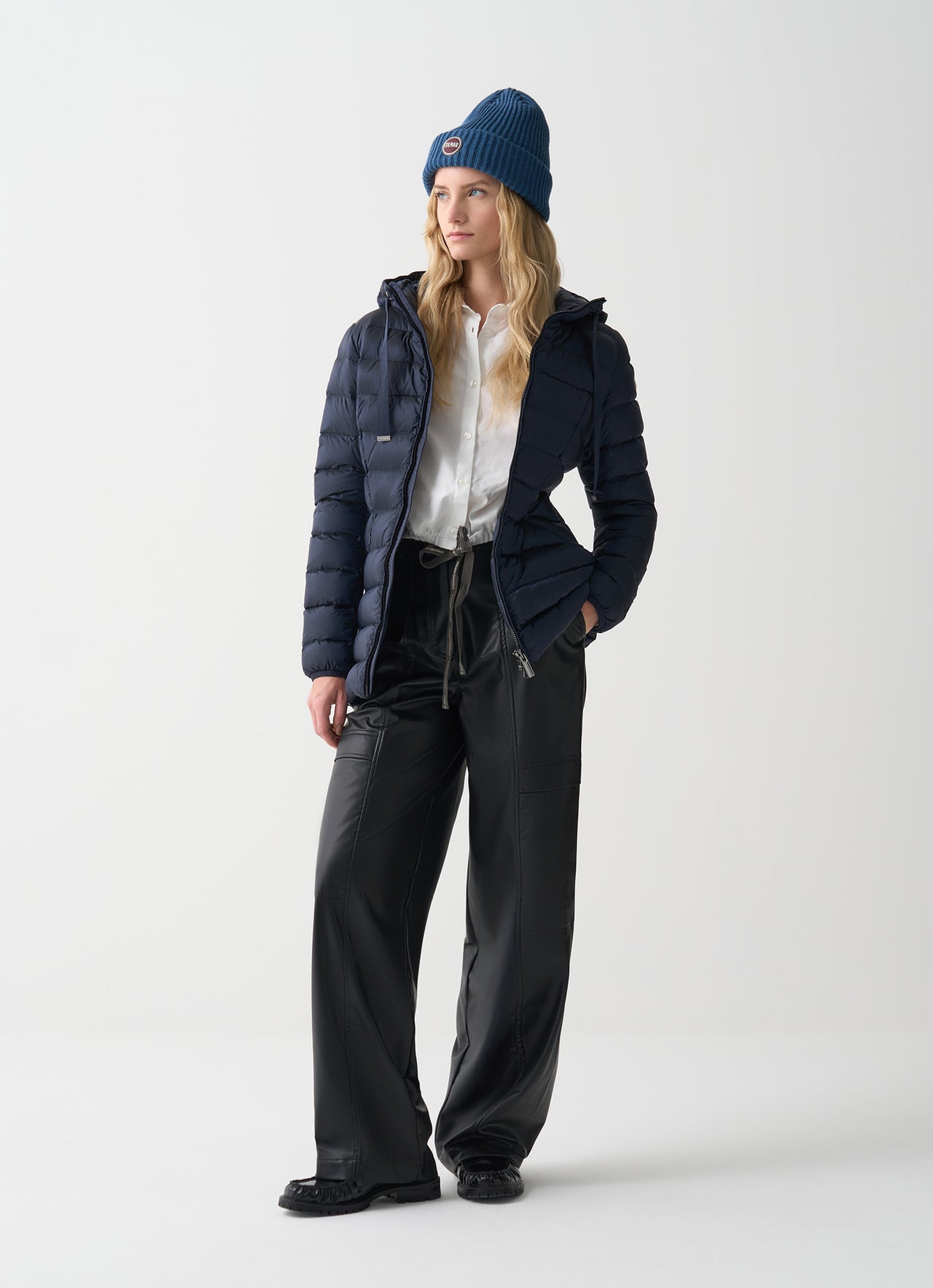 COLMAR giubbotto donna piumino cappuccio copri giacca 2226 2YO DELUXE 68 BLU inverno 2025