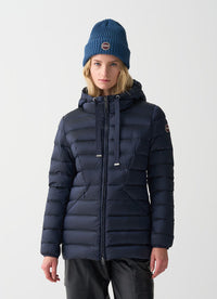 Thumbnail for COLMAR giubbotto donna piumino cappuccio copri giacca 2226 2YO DELUXE 68 BLU inverno 2025