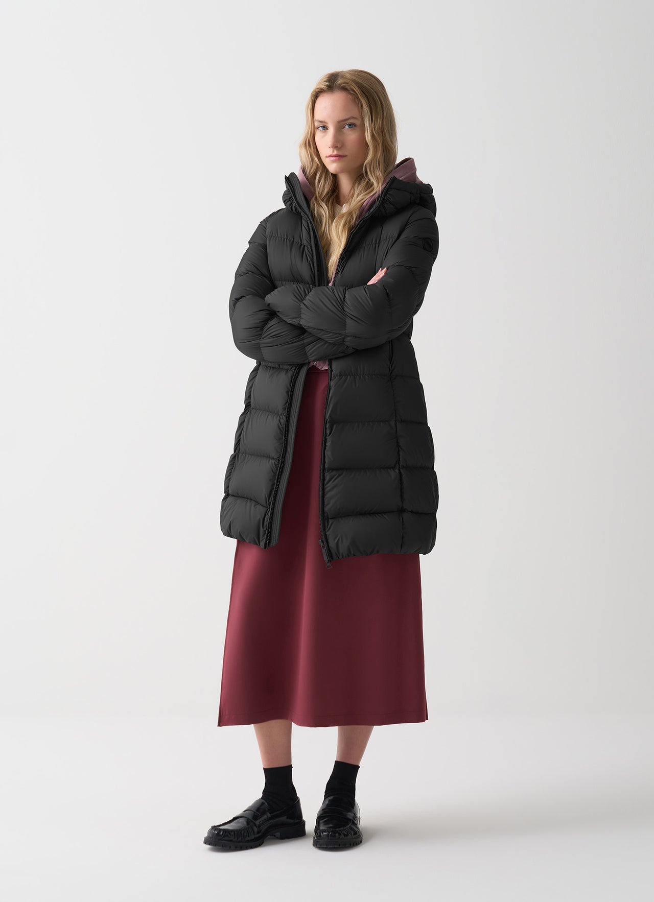 COLMAR giubbotto donna piumino cappuccio lungo 2243 2XX CAPTION 99 NERO inverno 2025
