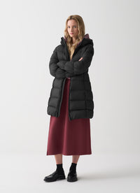Thumbnail for COLMAR giubbotto donna piumino cappuccio lungo 2243 2XX CAPTION 99 NERO inverno 2025