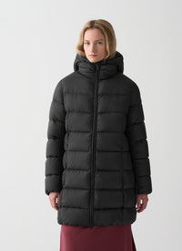 Thumbnail for COLMAR giubbotto donna piumino cappuccio lungo 2243 2XX CAPTION 99 NERO inverno 2025