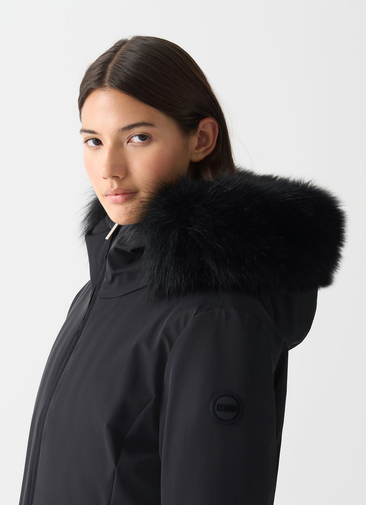 COLMAR giubbotto donna cappuccio stretch piuma 2267E 4ZL DURABILITY 99 NERO inverno 2025