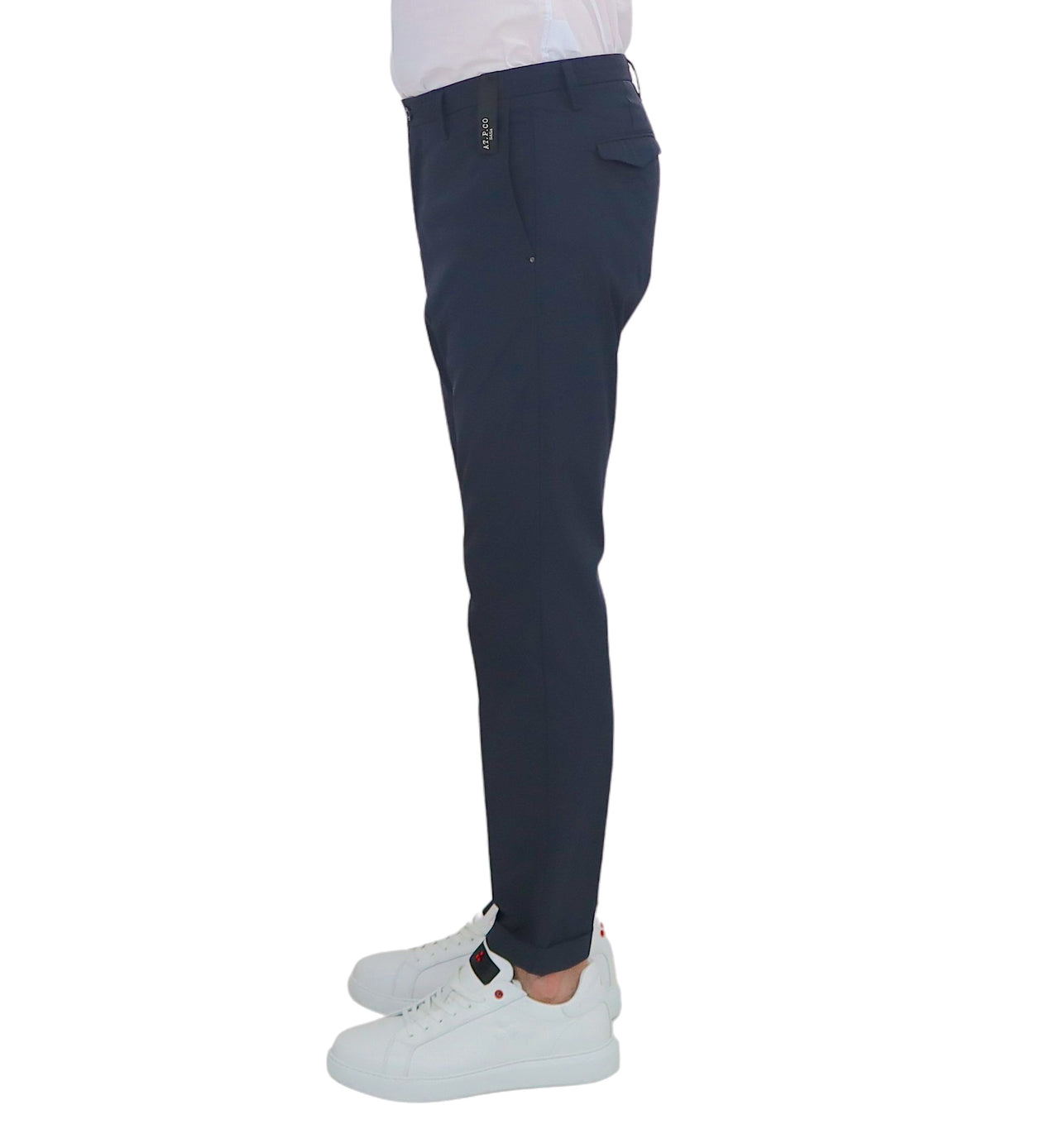 AT.P.CO pantaloni uomo chino slim tessuto tecnico A321SASA45 9105 799 BLU estate 2026