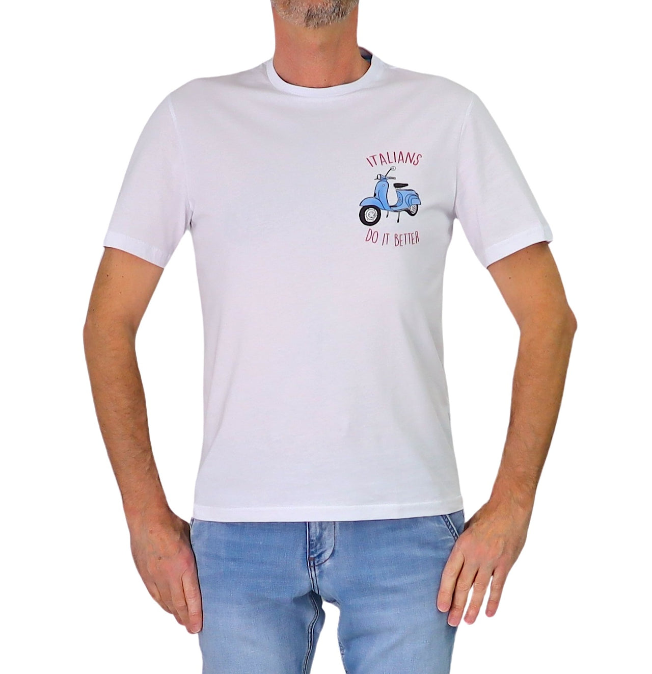ALLEY DOCKS t-shirt uomo girocollo stampa vespa cotone AU26S12TG VESPA BIANCO estate 2026