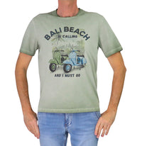 Thumbnail for ALLEY DOCKS t-shirt uomo girocollo stampa vespa cotone AU26S15TG BALI BEACH VERDE estate 2026