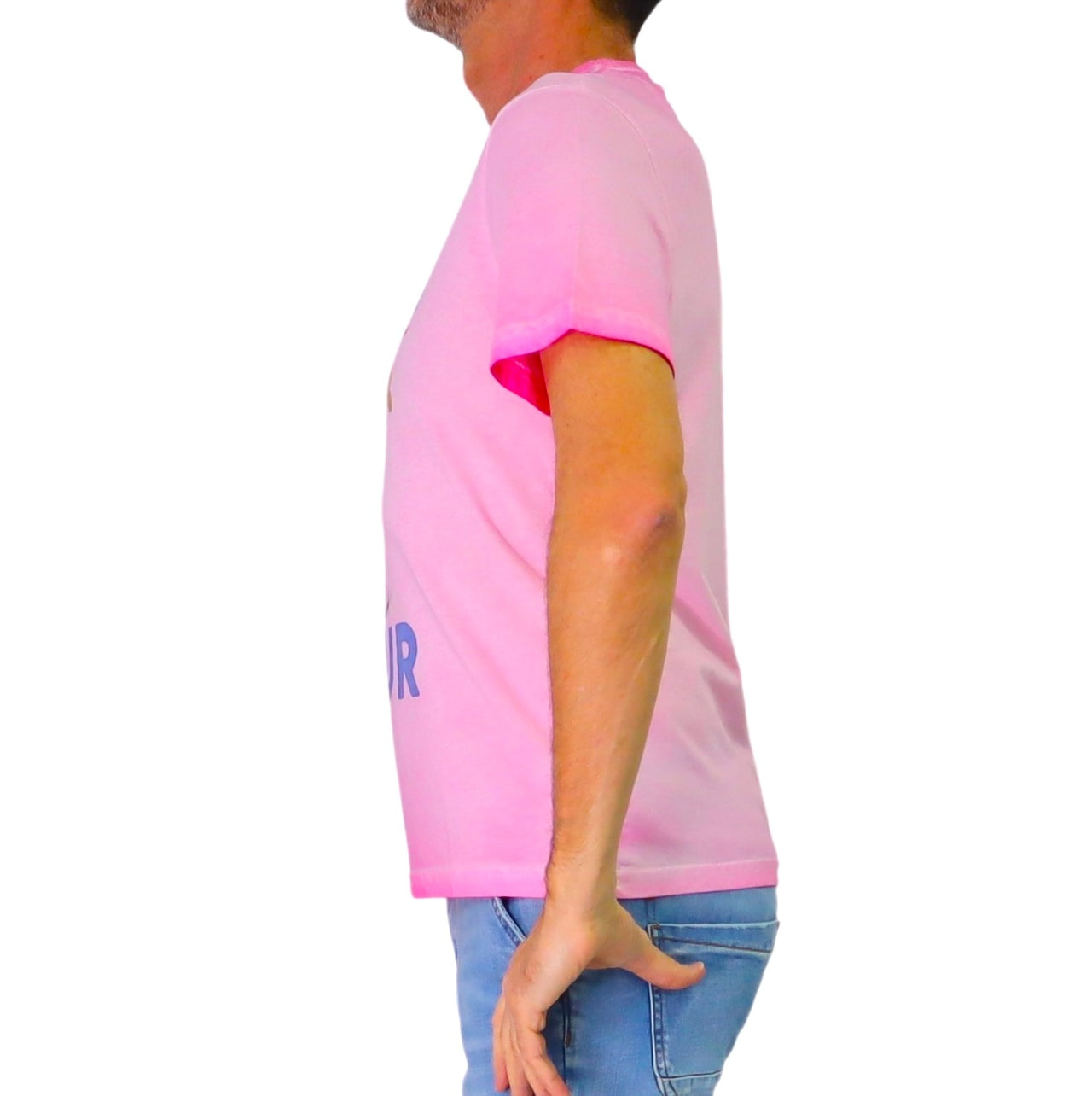 ALLEY DOCKS t-shirt uomo girocollo stampa cotone AU26S24TG HAPPY HOUR ROSA estate 2026