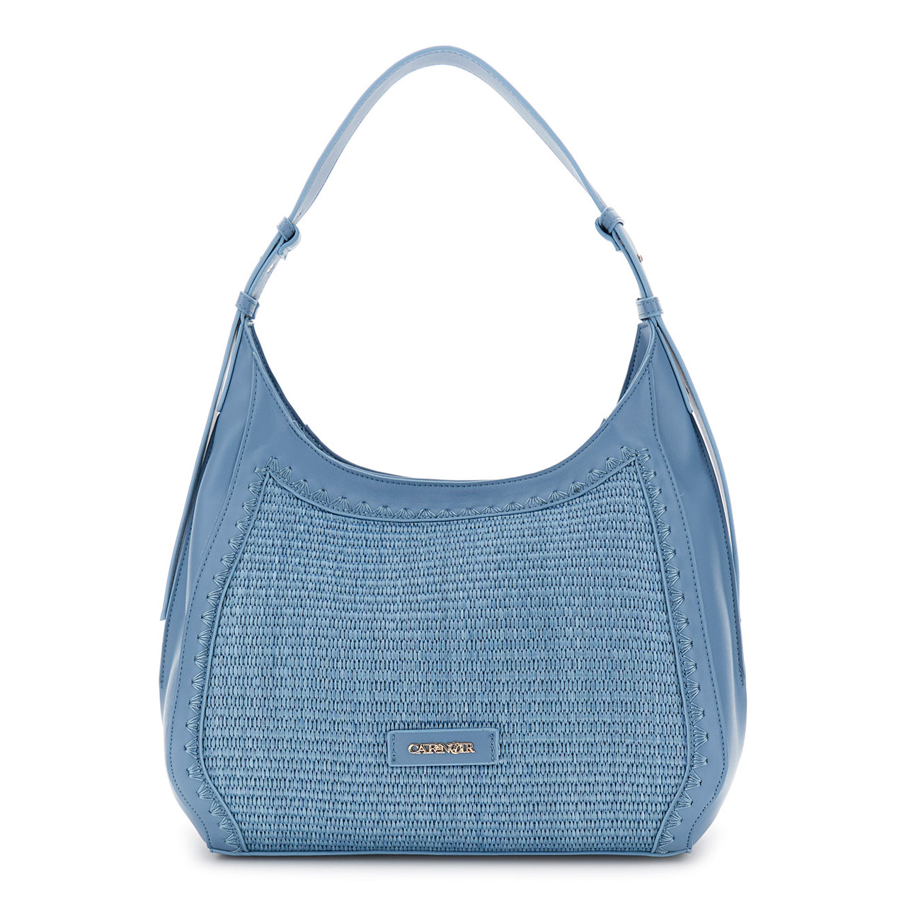 CAFèNOIR borsa donna a spalla raffia ecopelle media C3NQ1035 B004 CELESTE AVIO estate 2026