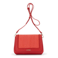 Thumbnail for CAFèNOIR borsa donna postina tracolla raffia ecopelle small C3NQ1037 R007 ROSSO estate 2026