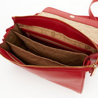 Thumbnail for CAFèNOIR borsa donna postina tracolla raffia ecopelle small C3NQ1037 R007 ROSSO estate 2026