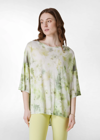 Thumbnail for DEHA t-shirt donna girocollo viscosa maxi yoga D02041 12716 VERDE estate 2024