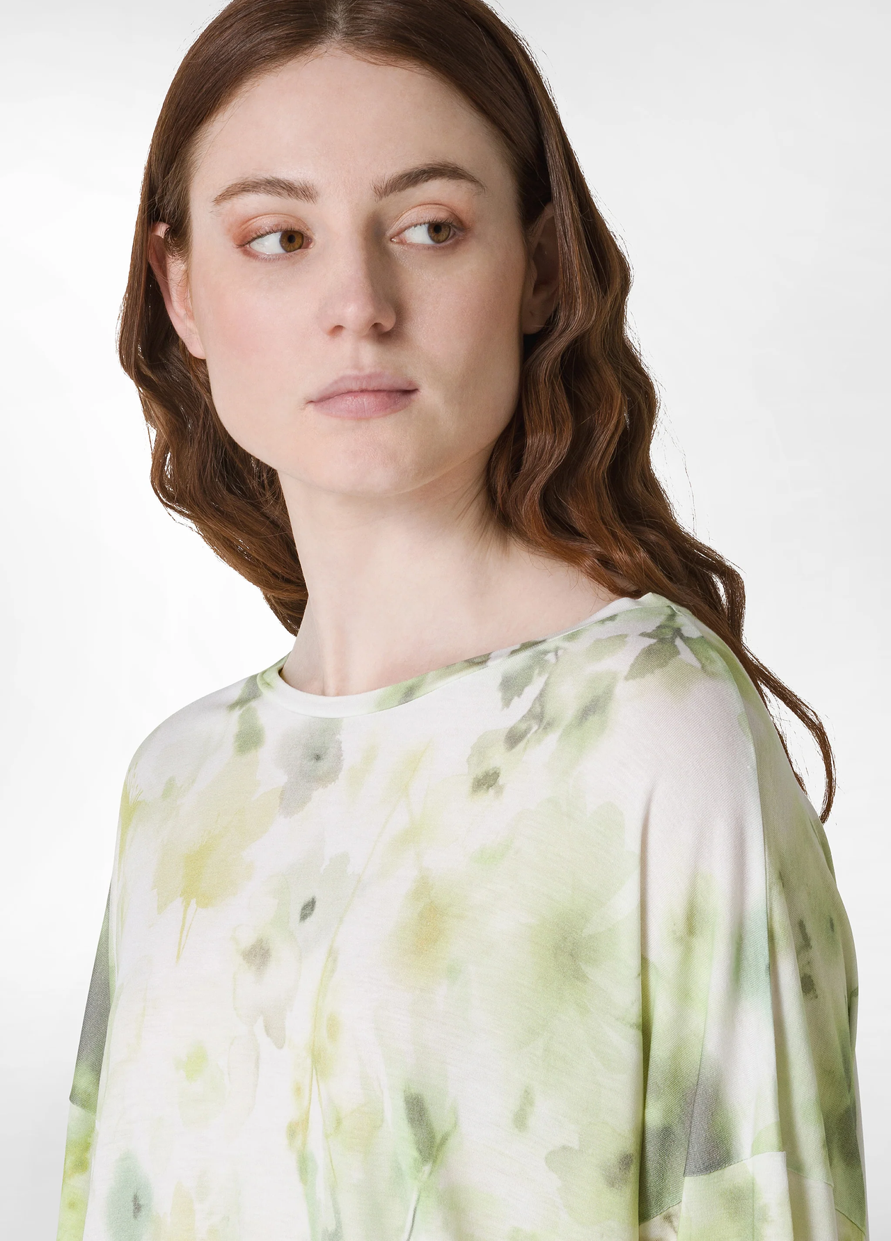 DEHA t-shirt donna girocollo viscosa maxi yoga D02041 12716 VERDE estate 2024
