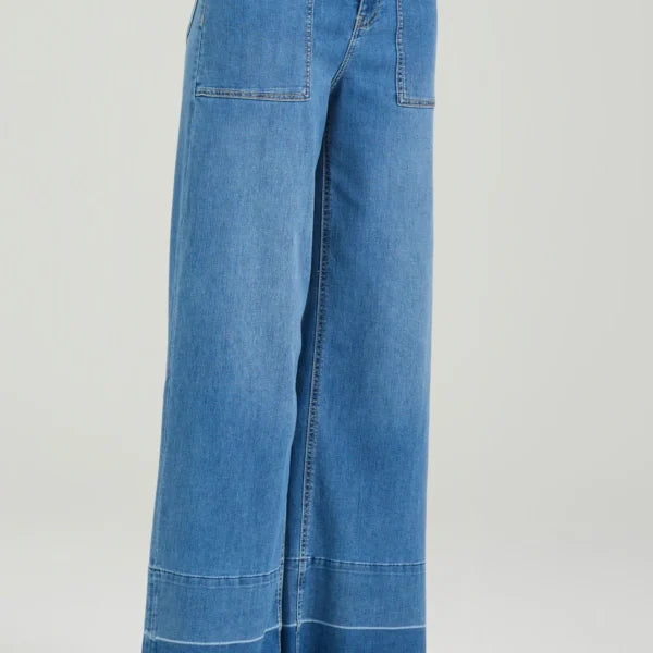 TAKE TWO pantaloni donna jeans flare palazzo FRANCY DK02111 BLU MEDIO estate 2026