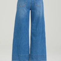 Thumbnail for TAKE TWO pantaloni donna jeans flare palazzo FRANCY DK02111 BLU MEDIO estate 2026