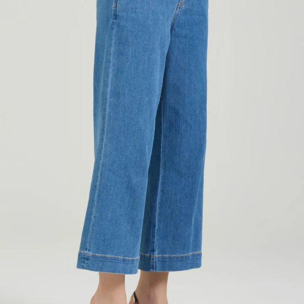 TAKE TWO pantaloni donna jeans wide leg cropped EMMA DK02115 BLU MEDIO CHIARO estate 2026