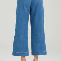 Thumbnail for TAKE TWO pantaloni donna jeans wide leg cropped EMMA DK02115 BLU MEDIO CHIARO estate 2026