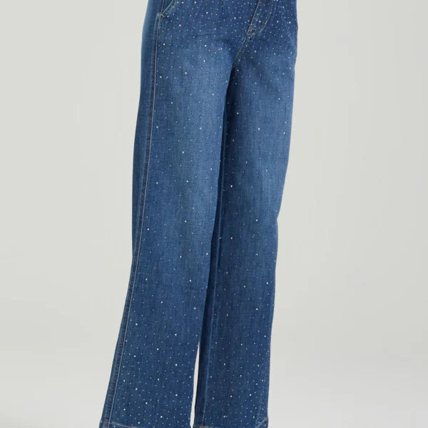 TAKE TWO pantaloni donna jeans palazzo wide leg CHLOE DK02207 BLU SCURO estate 2026