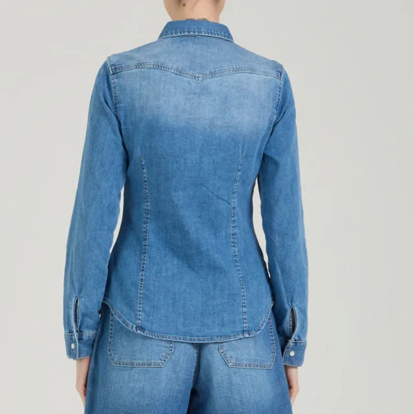 TAKE TWO camicia donna jeans cotone WESTERN DK05701 BLU MEDIO CHIARO estate 2026