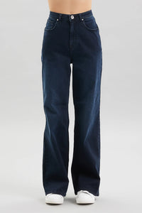 Thumbnail for TAKE TWO pantaloni donna jeans palazzo wide leg denim ELISA DT01703 BLU SCURO inverno 2025