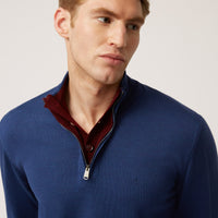 Thumbnail for HARMONT&BLAINE maglione uomo mezza zip HRK004 030478 800 BLU AVIO inverno 2023