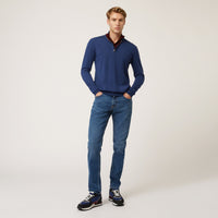 Thumbnail for HARMONT&BLAINE maglione uomo mezza zip HRK004 030478 800 BLU AVIO inverno 2023
