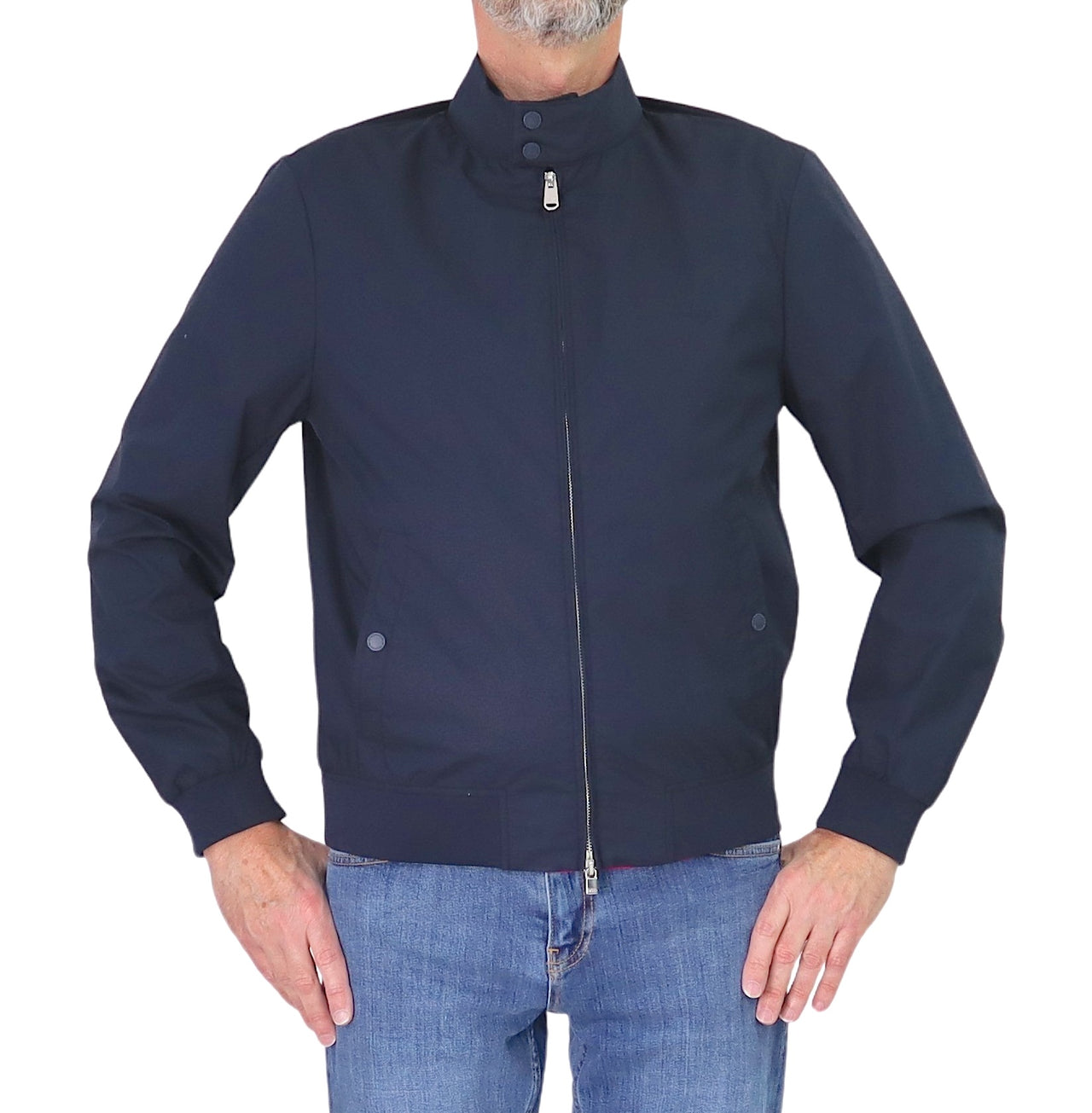 HARMONT&BLAINE giubbino uomo bomber collo coreana cotone K0Q164 040286 801 BLU estate 2026