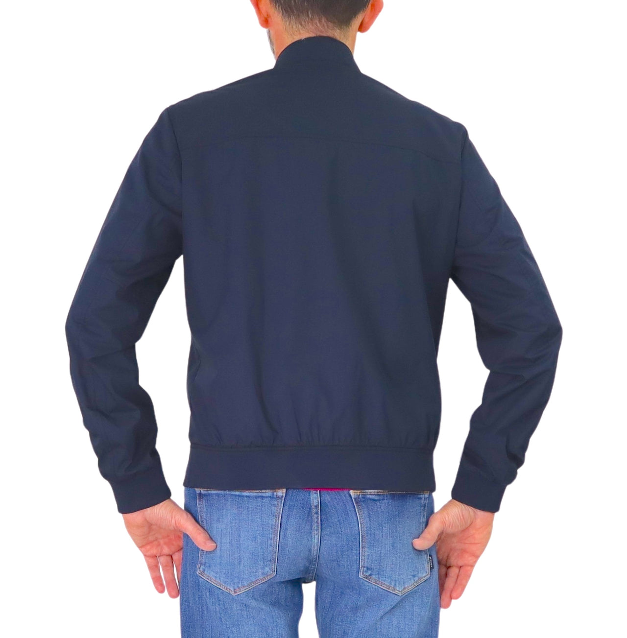 HARMONT&BLAINE giubbino uomo bomber collo coreana cotone K0Q164 040286 801 BLU estate 2026