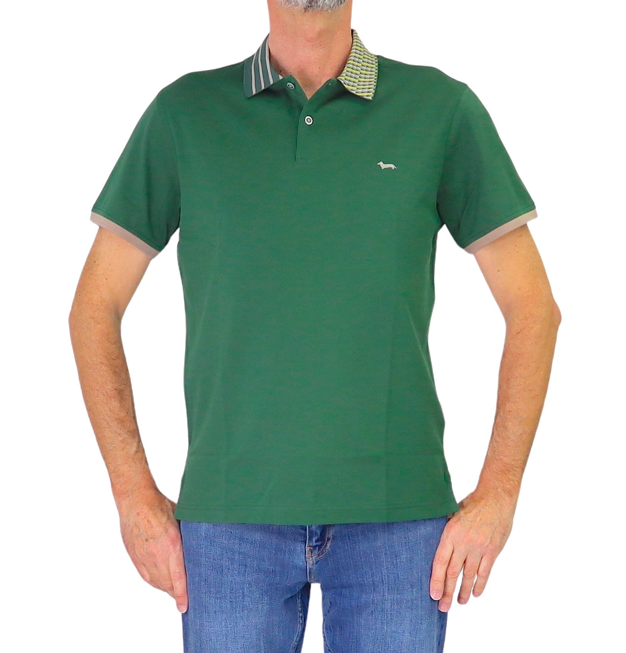 HARMONT&BLAINE polo uomo manica corta cotone LRQ375 021215 672 VERDE estate 2026