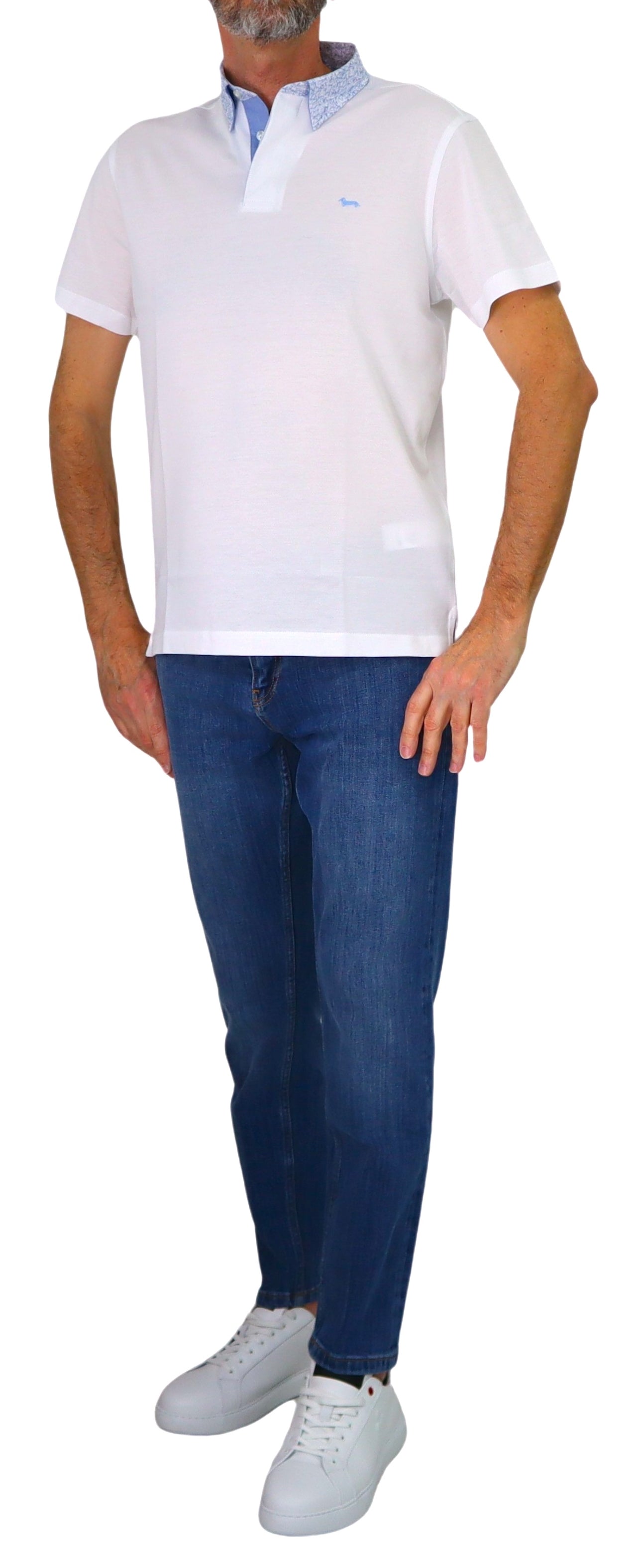 HARMONT&BLAINE polo uomo cotone collo camicia LRQ003 020004 100 BIANCO estate 2026