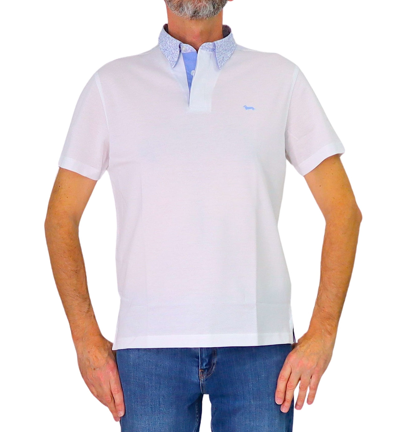HARMONT&BLAINE polo uomo cotone collo camicia LRQ003 020004 100 BIANCO estate 2026