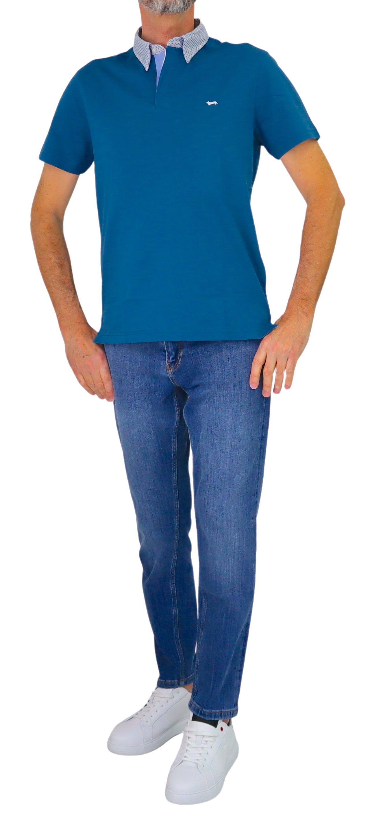 HARMONT&BLAINE polo uomo cotone collo camicia LRQ003 020004 848 VERDE OTTANIO estate 2026