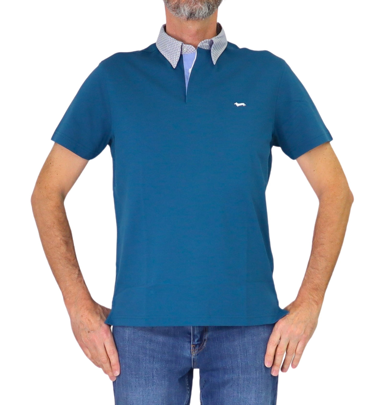 HARMONT&BLAINE polo uomo cotone collo camicia LRQ003 020004 848 VERDE OTTANIO estate 2026
