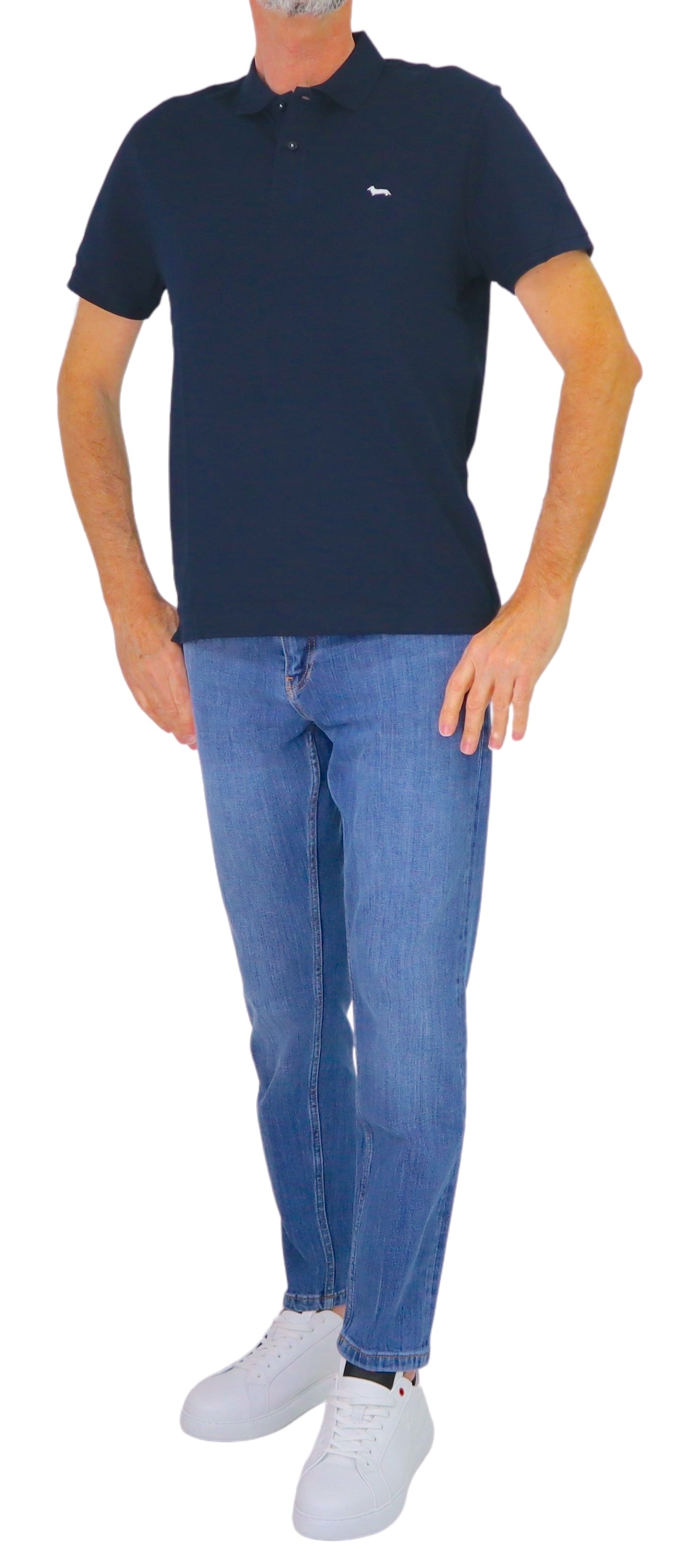 HARMONT&BLAINE polo uomo cotone stretch LRQ033 020862 801 BLU estate 2026
