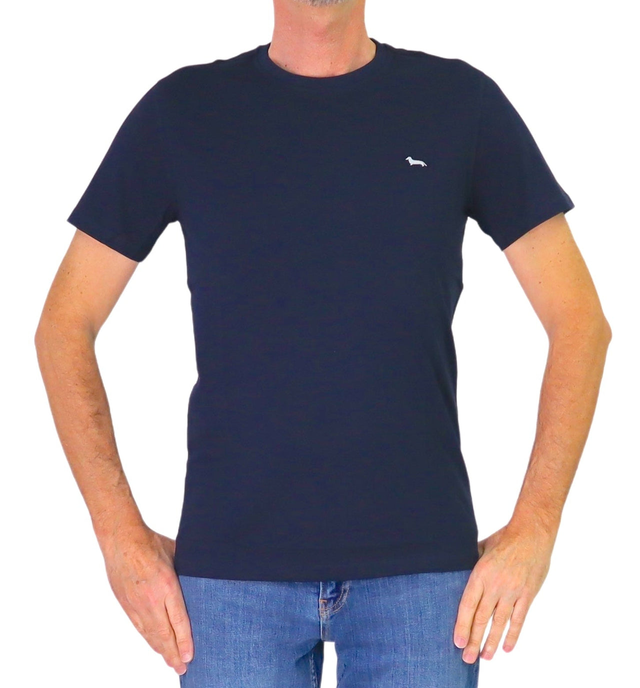 HARMONT&BLAINE t-shirt uomo girocollo cotone IN1001 N21055 808 BLU estate 2026