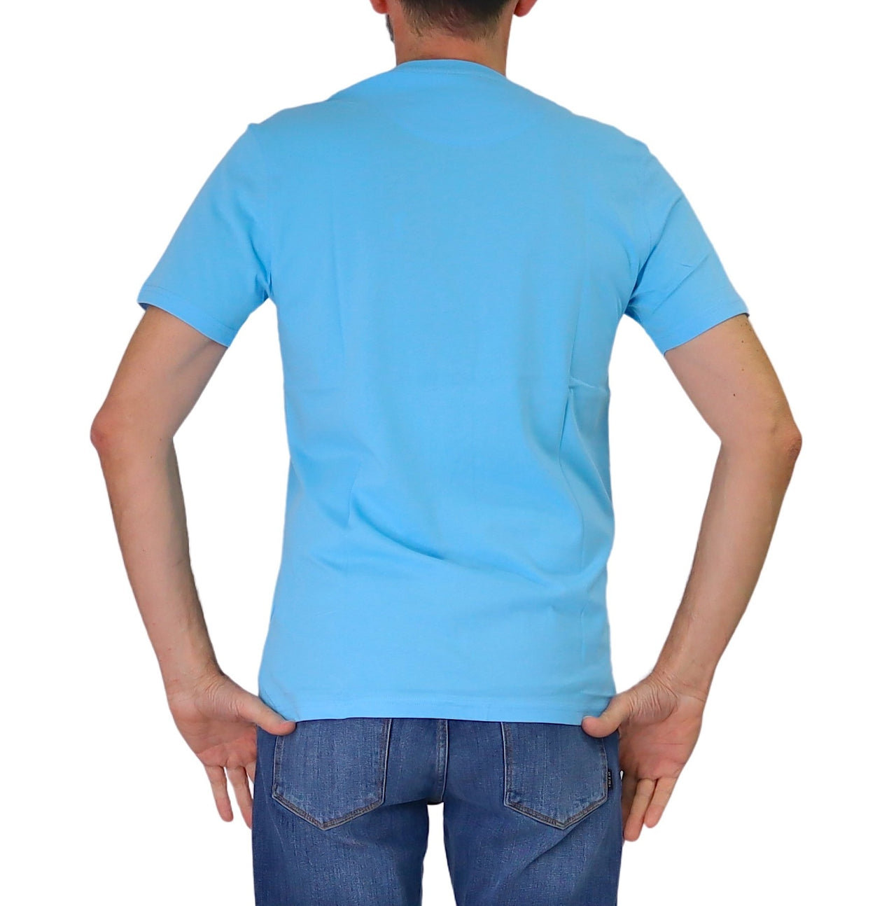 HARMONT&BLAINE t-shirt uomo girocollo cotone INQ001 021055 809 CELESTE estate 2026