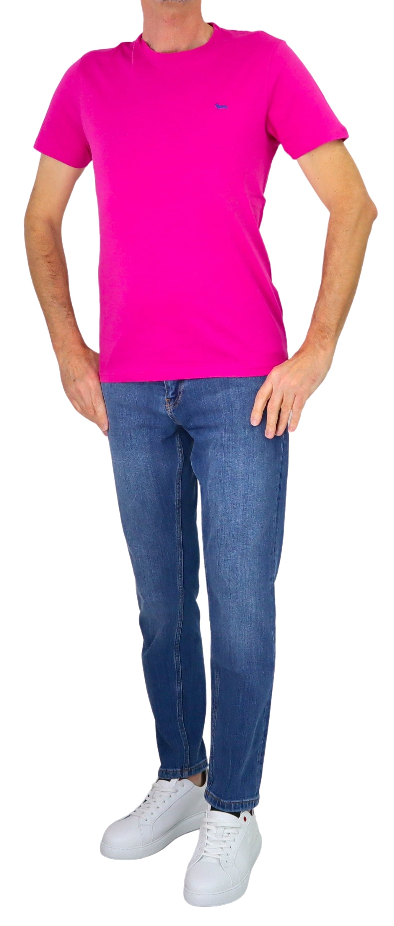 HARMONT&BLAINE t-shirt uomo girocollo cotone INQ001 021055 511 FUCSIA estate 2026