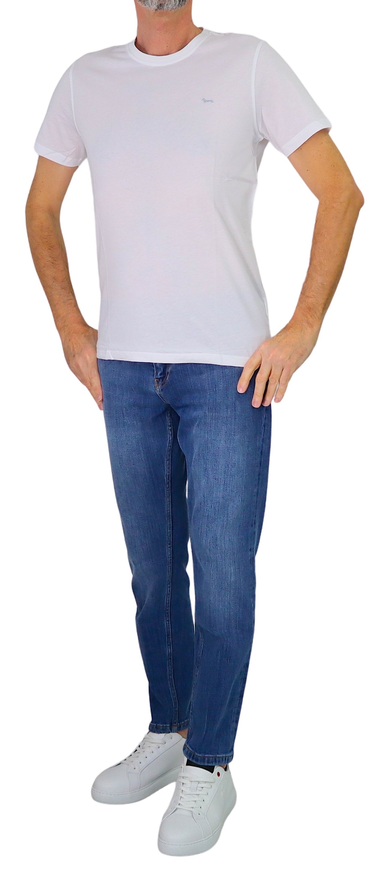 HARMONT&BLAINE t-shirt uomo girocollo cotone IN1001 N21055 100 BIANCO estate 2026