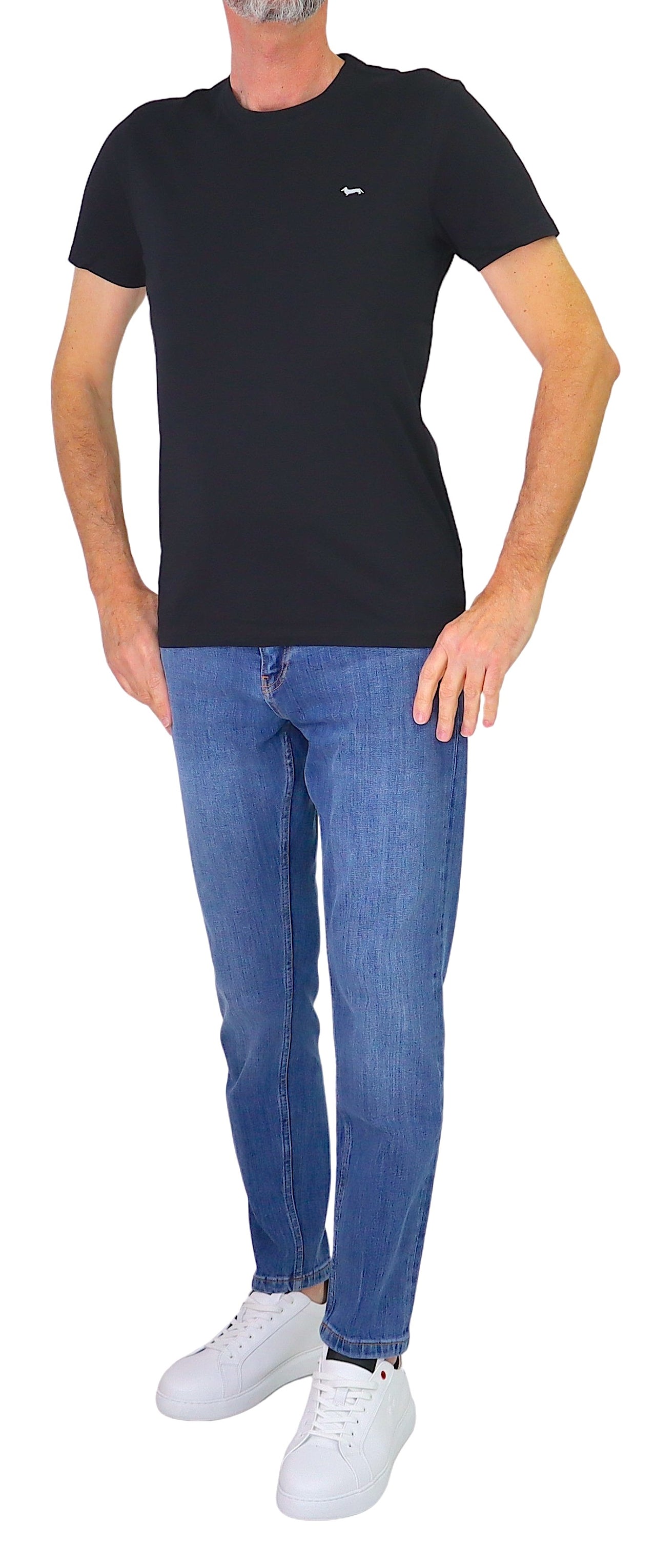 HARMONT&BLAINE t-shirt uomo girocollo cotone IN1001 N21055 999 NERO estate 2026