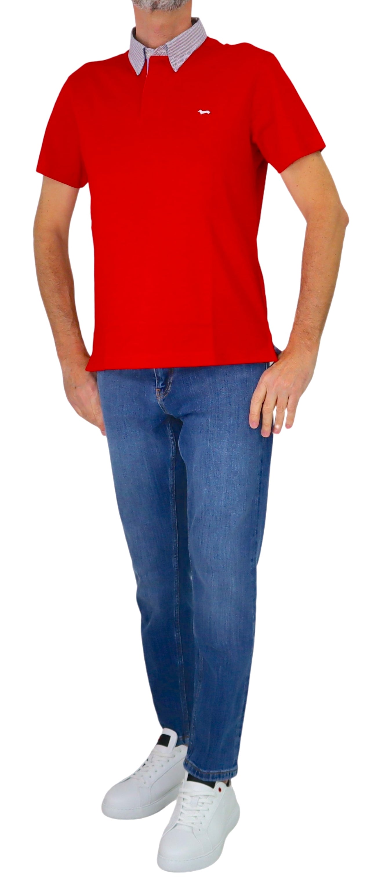 HARMONT&BLAINE polo uomo cotone collo camicia LRQ003 020004 501 ROSSO estate 2026