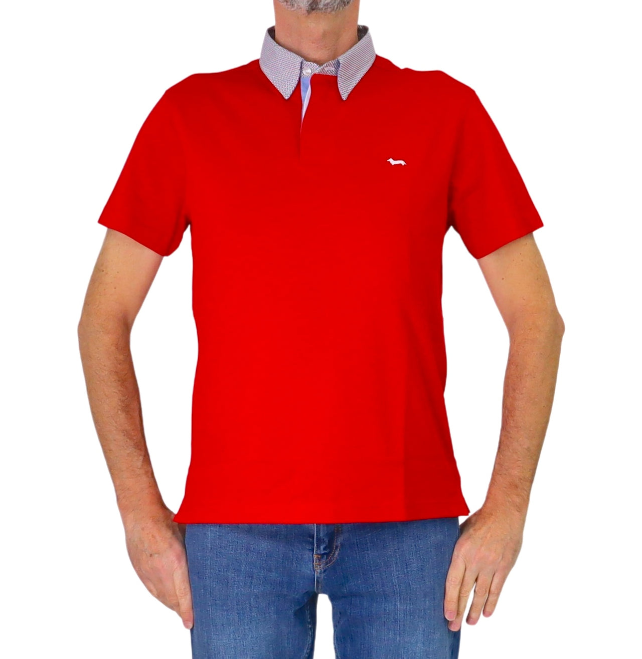HARMONT&BLAINE polo uomo cotone collo camicia LRQ003 020004 501 ROSSO estate 2026