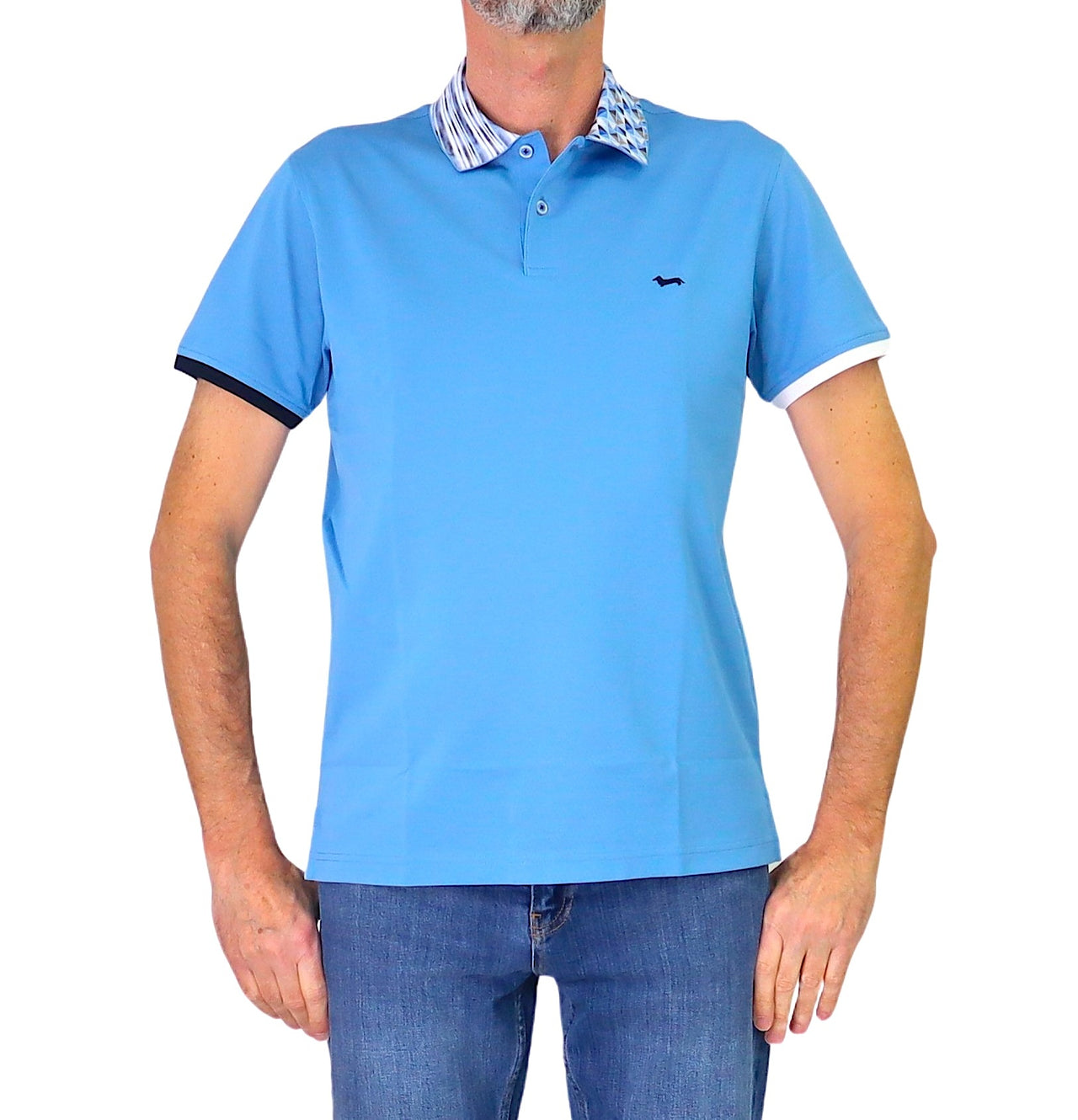 HARMONT&BLAINE polo uomo manica corta cotone LRQ375 021215 823 CELESTE estate 2026