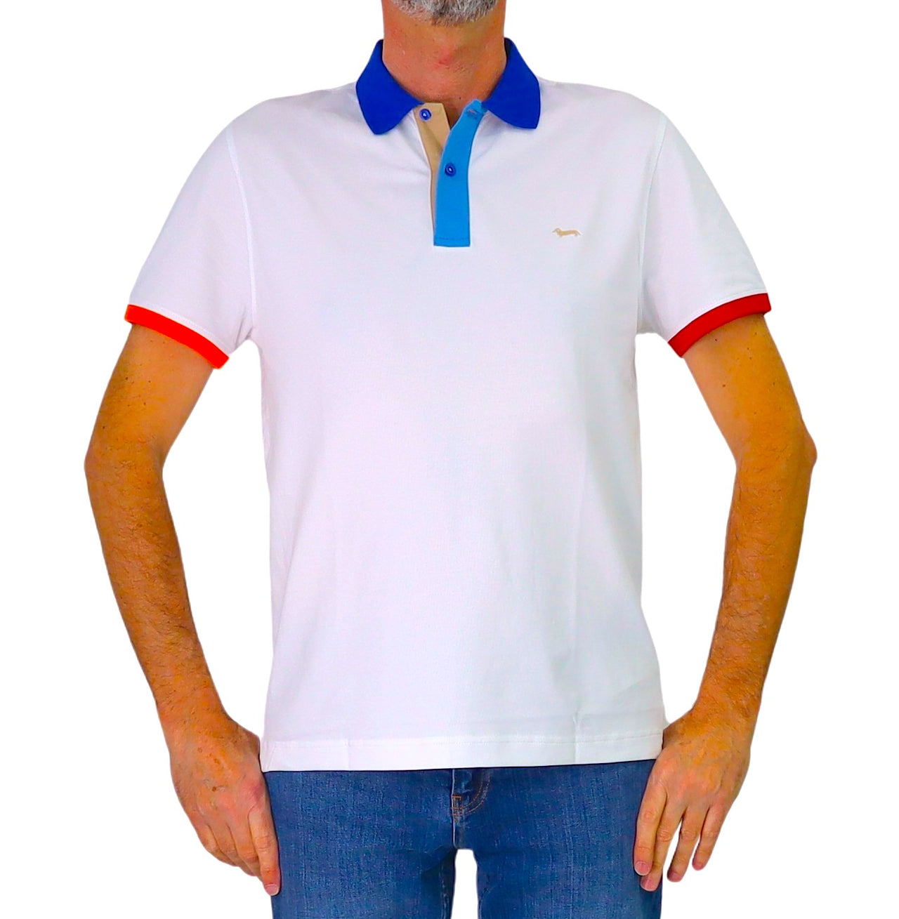 HARMONT&BLAINE polo uomo cotone stretch LRQ417 020862 100 BIANCO estate 2026